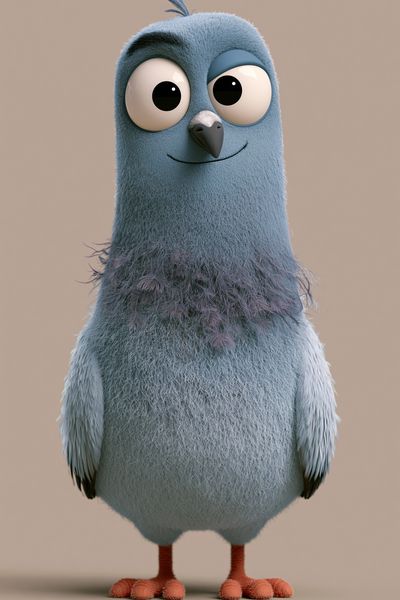 Cute Blue Bird Illustration Poster.