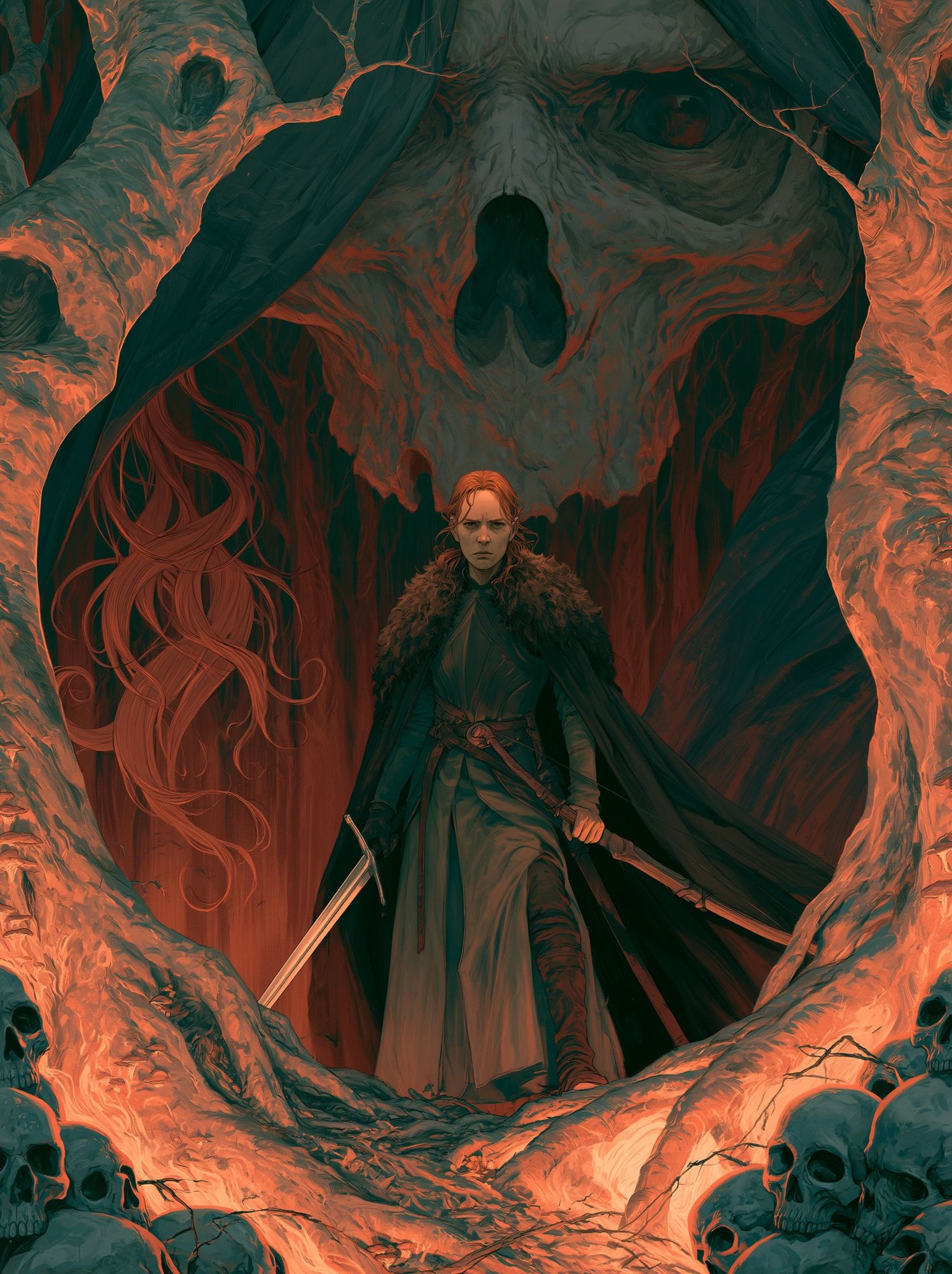 Skull Warrior Fantasy Illustration Poster. poster — illustration art