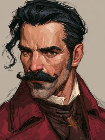 Victorian Gentleman Portrait Print. poster