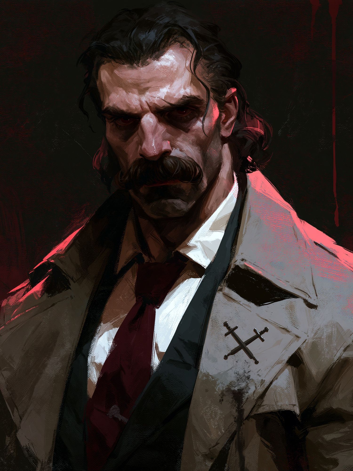 Brooding Detective Portrait Poster.