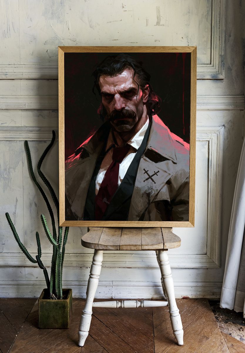 Brooding Detective Portrait Poster. — room view 1