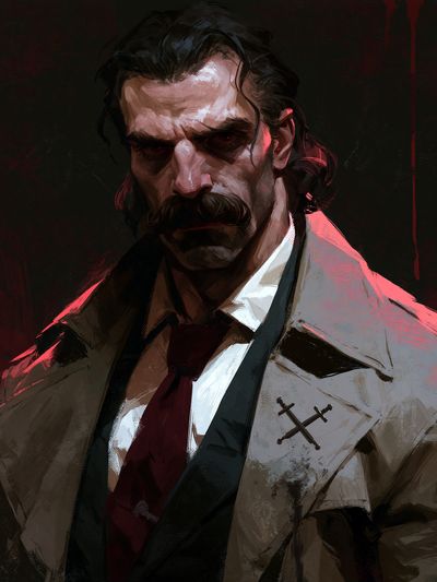 Brooding Detective Portrait Poster. poster