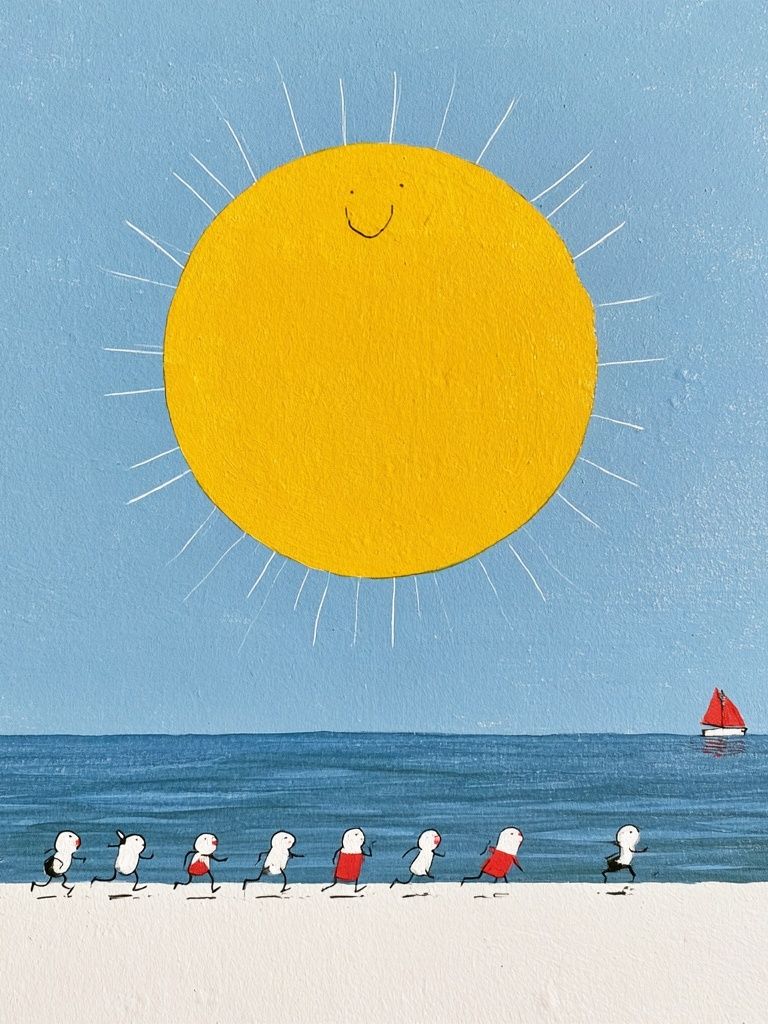 Sunny Beach Parade Illustration Poster. poster detail