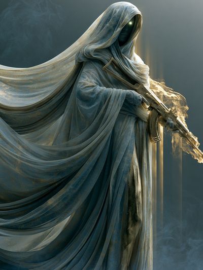 Veiled Sentinel Digital Art Print. poster