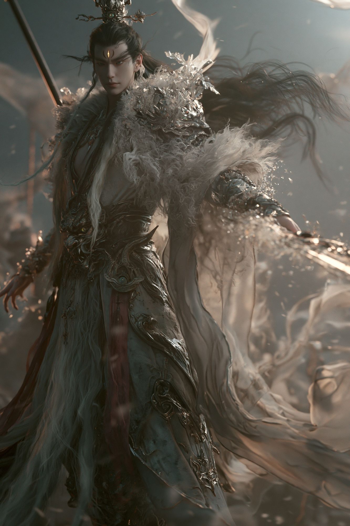Celestial Warrior Fantasy Poster. poster detail