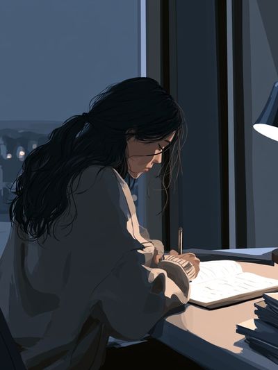 Quiet Night Study Illustration Poster.