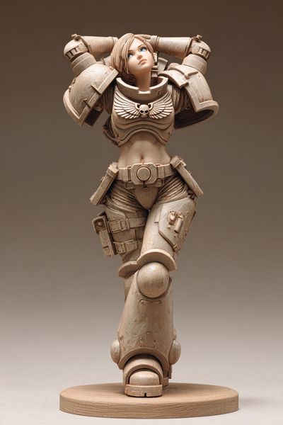 Warrior Statue Illustration Poster. poster print