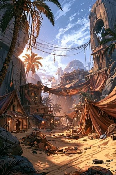 Desert Ruins Digital Art Poster. poster