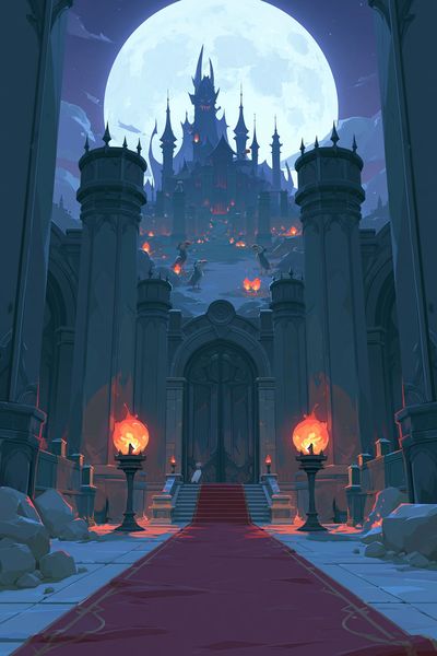 Moonlit Gothic Castle Fantasy Poster. poster print