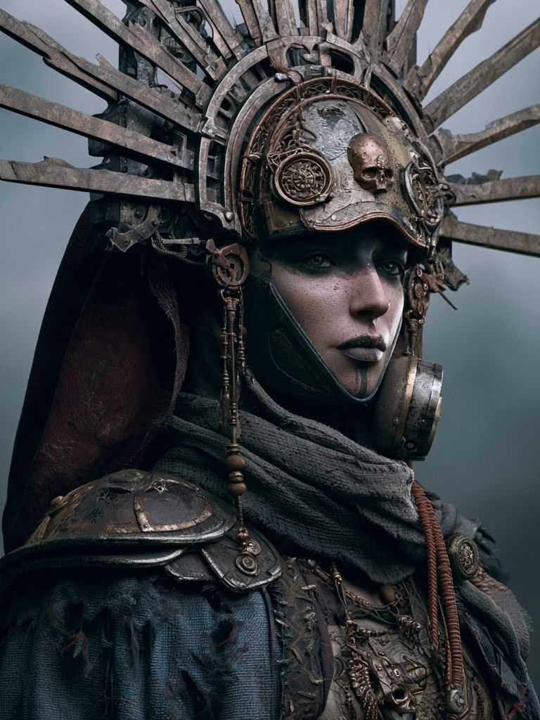 Steampunk Warrior Portrait Poster. poster detail