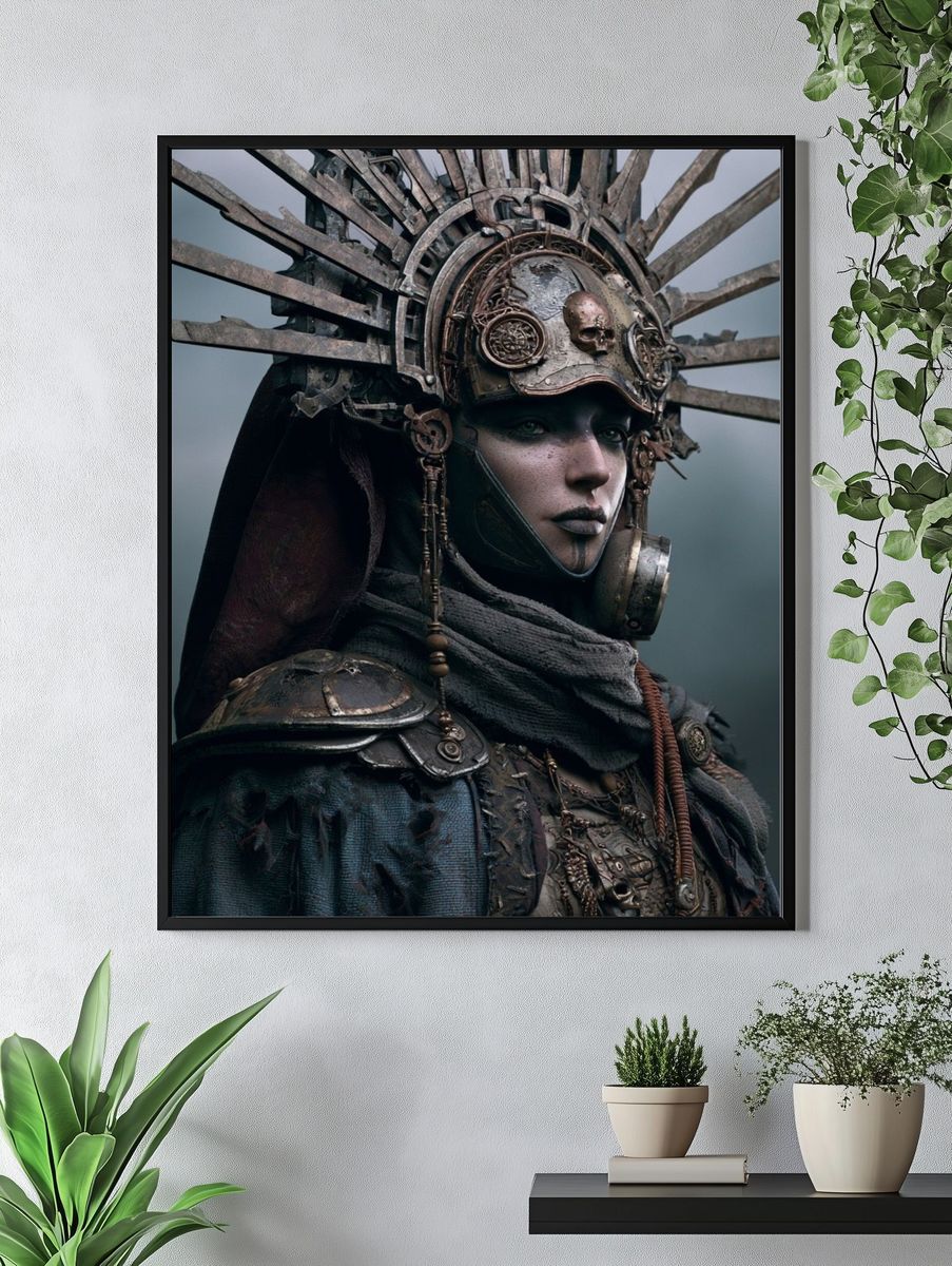 Steampunk Warrior Portrait Poster. — room view 4