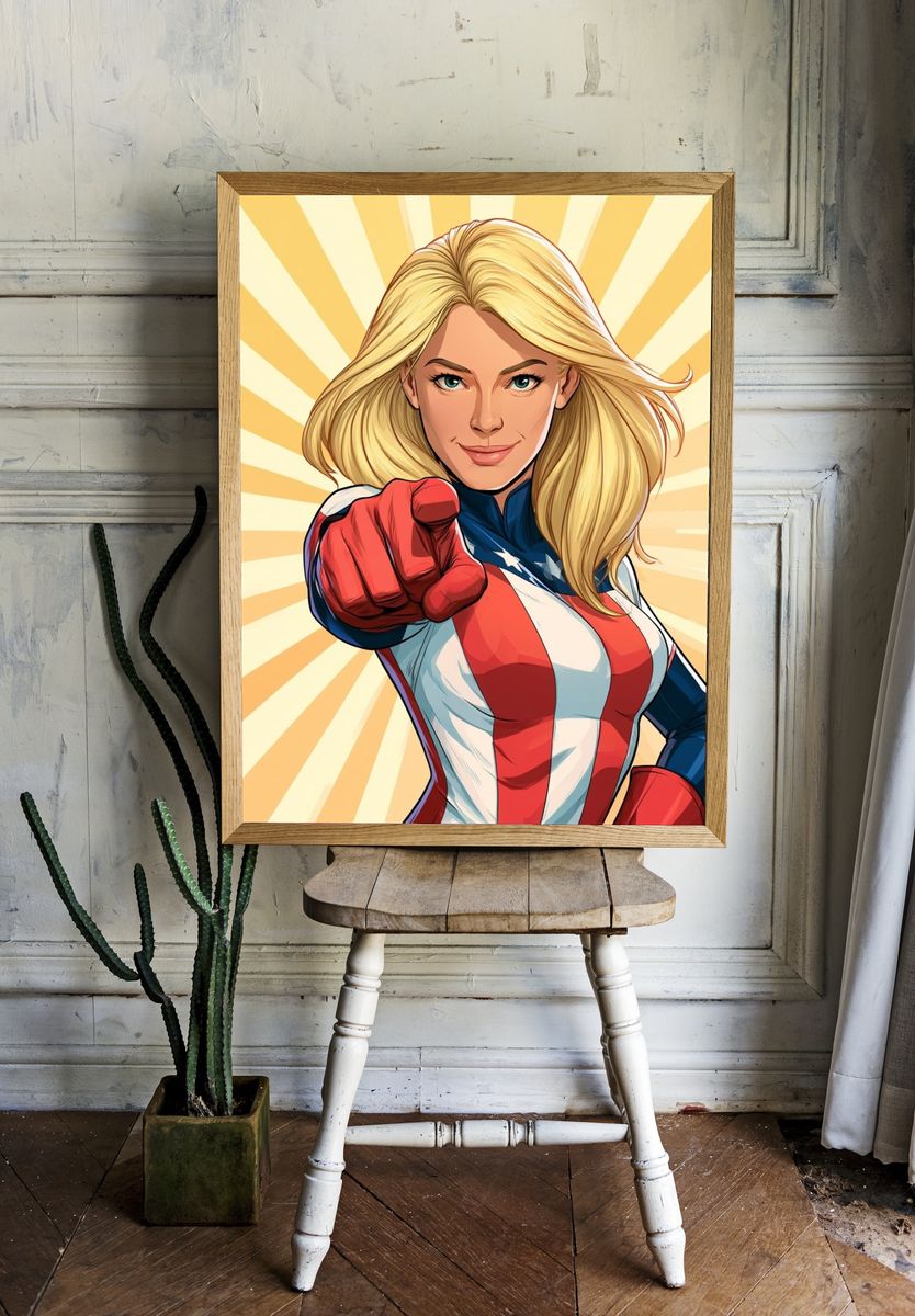 Captain Marvel Pop-Art Poster. — room view 1