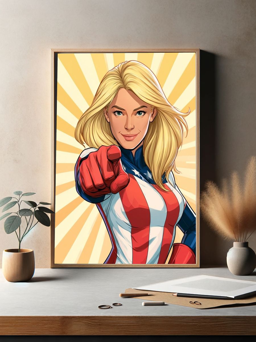 Captain Marvel Pop-Art Poster. — room view 2