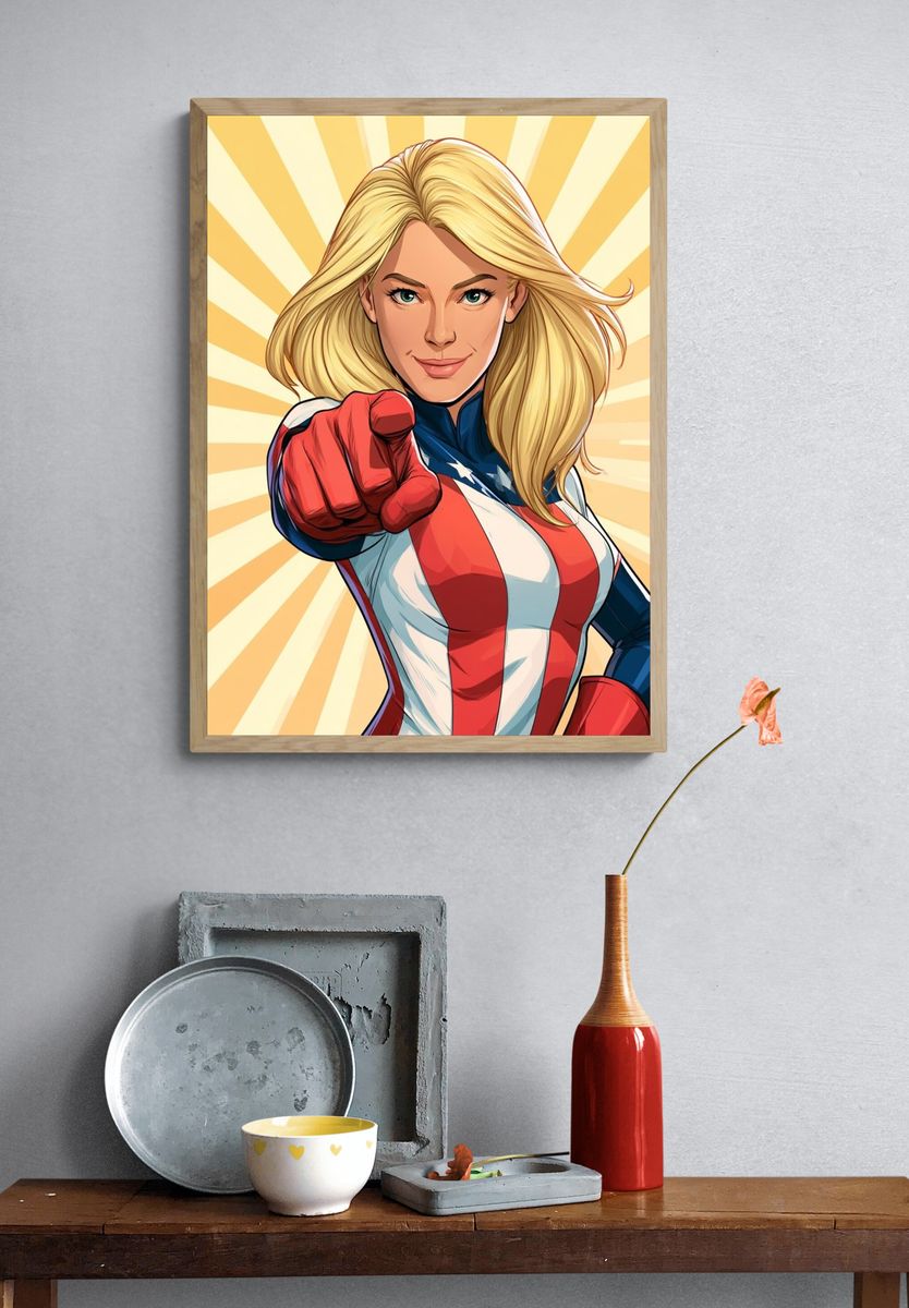 Captain Marvel Pop-Art Poster. — room view 3