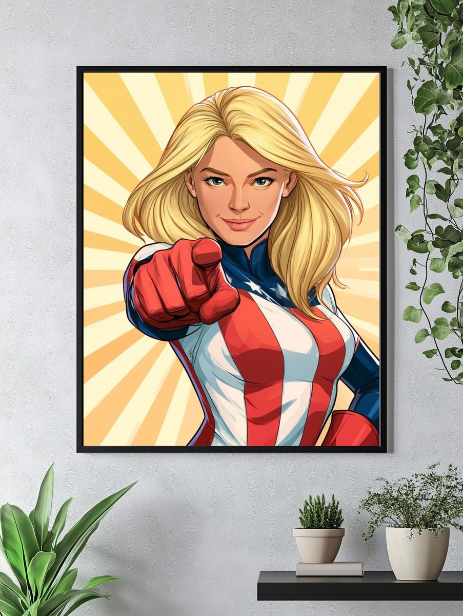 Captain Marvel Pop-Art Poster. — room view 4