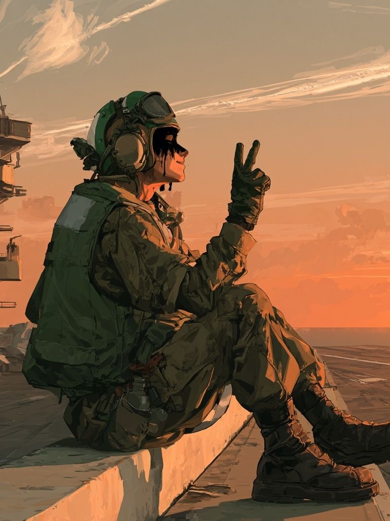 Sunset Aviator Illustration Poster. poster detail