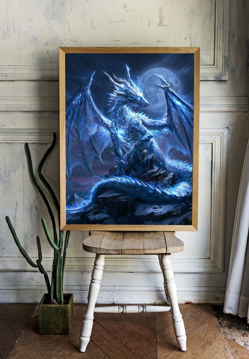 Mighty Bull Warrior Illustration Poster. — room view 1