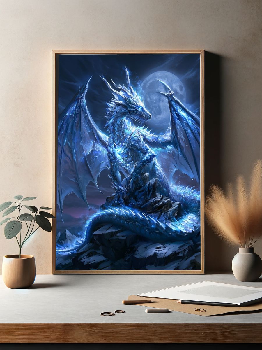 Mighty Bull Warrior Illustration Poster. — room view 2