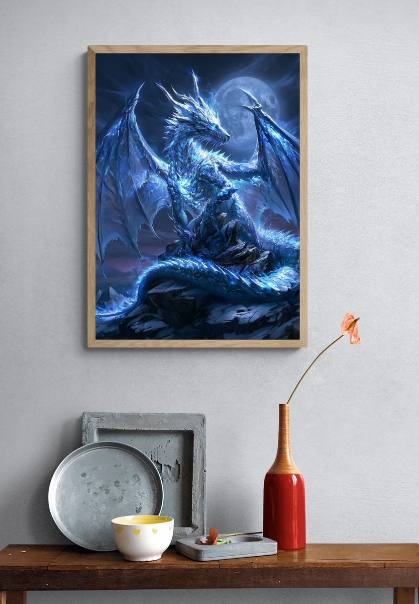 Mighty Bull Warrior Illustration Poster. — room view 3