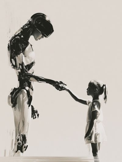 Human and Robot Connection Print. poster