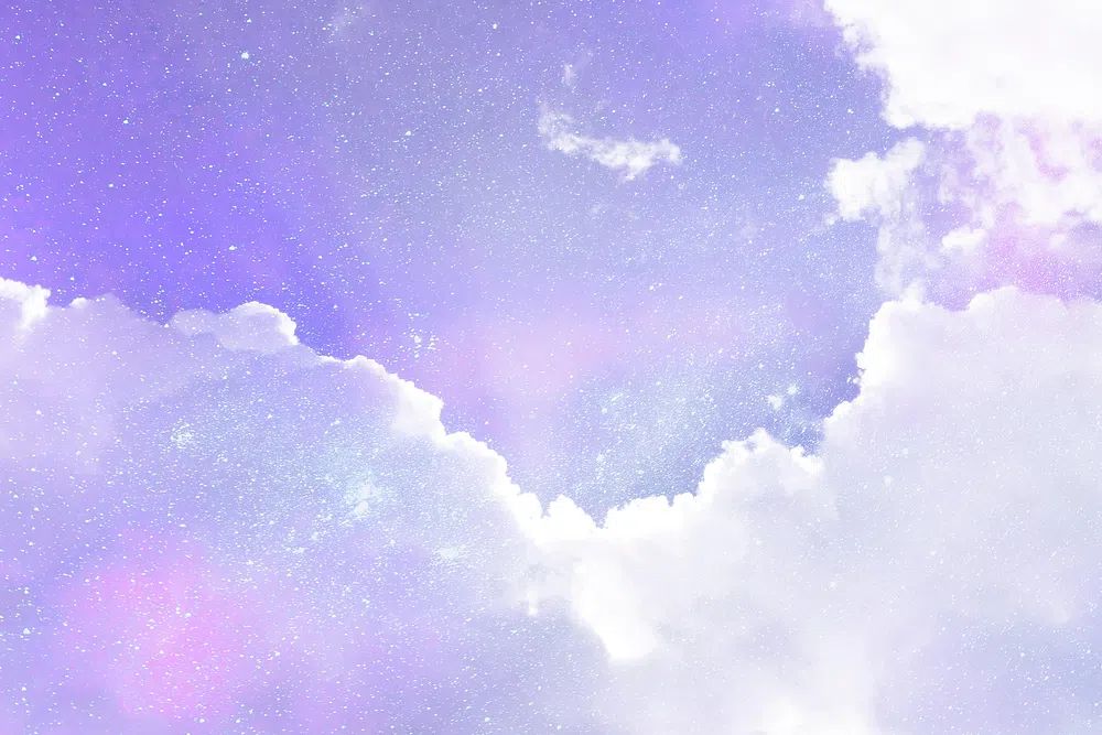 Purple clouds background, astronomic design. poster — illustration art