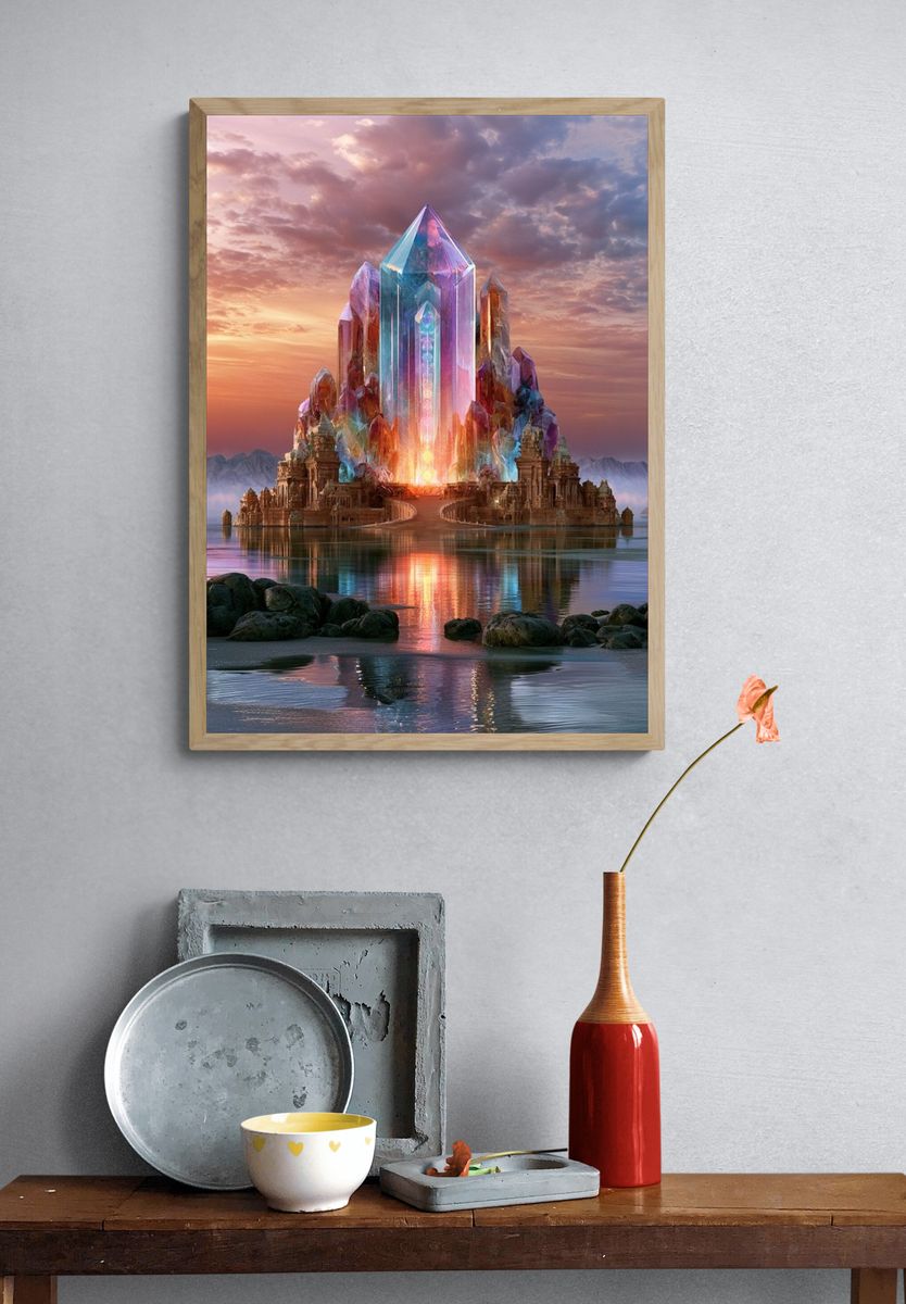Crystal Temple Sunset Fantasy Print. — room view 3