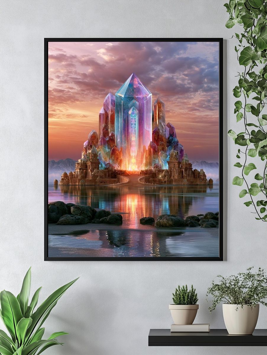 Crystal Temple Sunset Fantasy Print. — room view 4