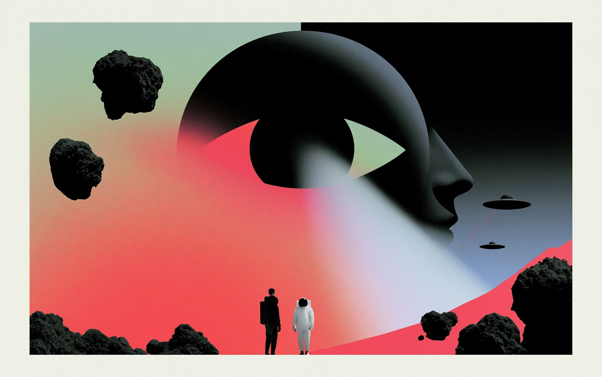 Surreal Space Portal Illustration Poster. poster — illustration art