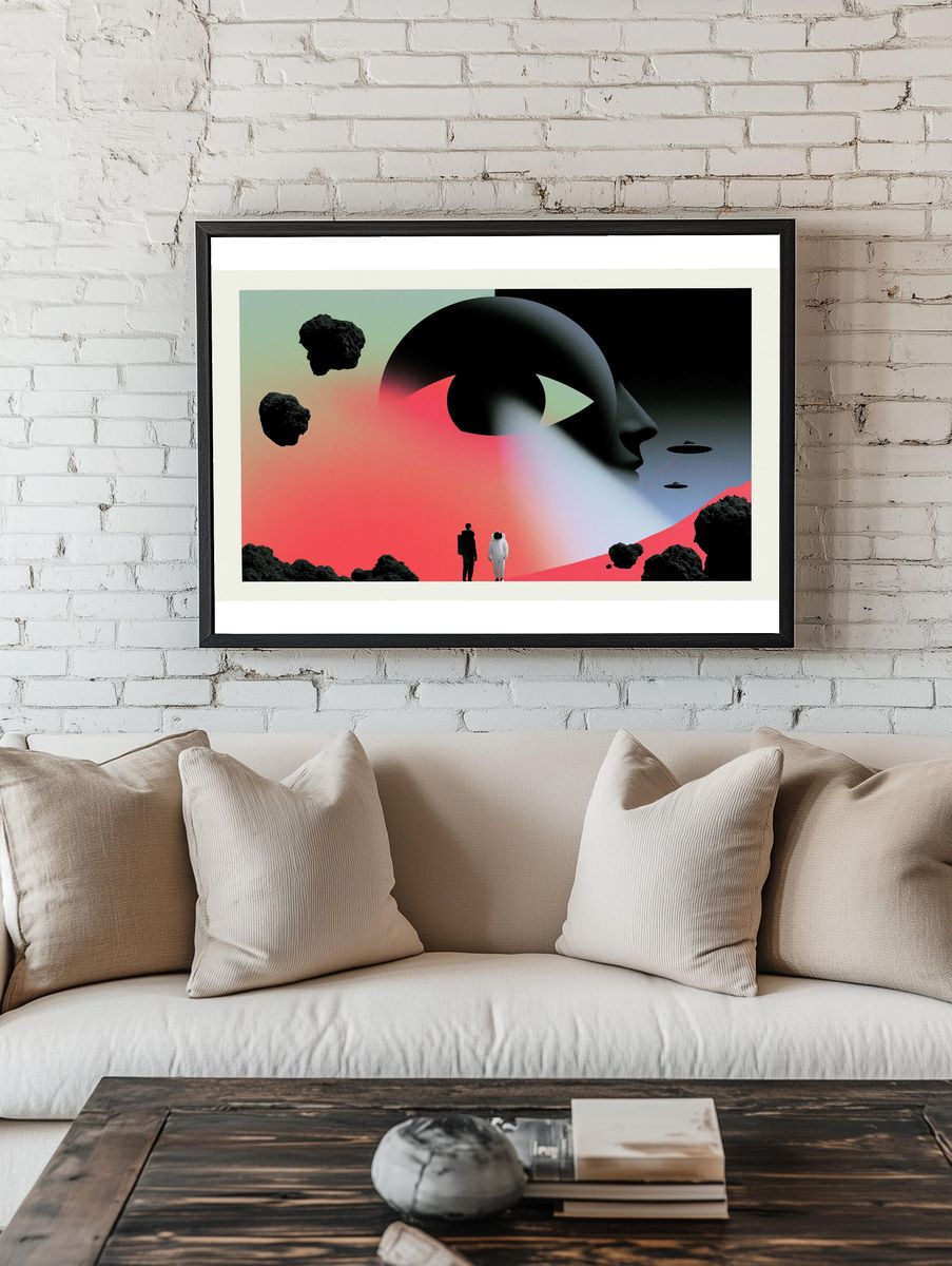 Surreal Space Portal Illustration Poster. — room view 1