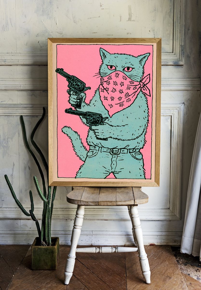 Native Rider Fantasy Illustration Poster. — room view 1