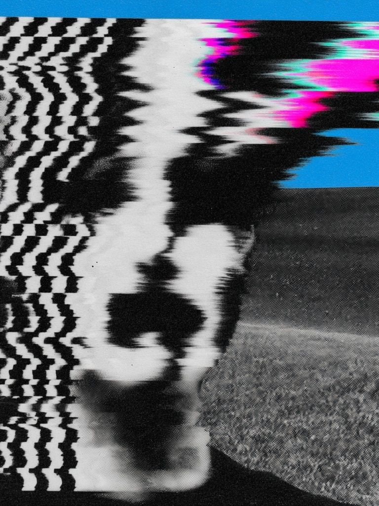 Glitch Portrait Digital Art Print. poster — illustration art