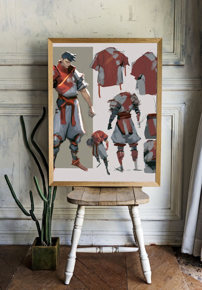 Fantasy Warrior Character Study Poster. room preview