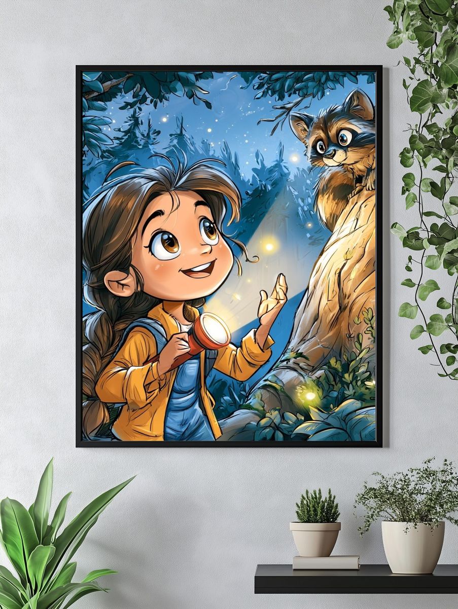Forest Explorer and Raccoon Poster. — room view 4
