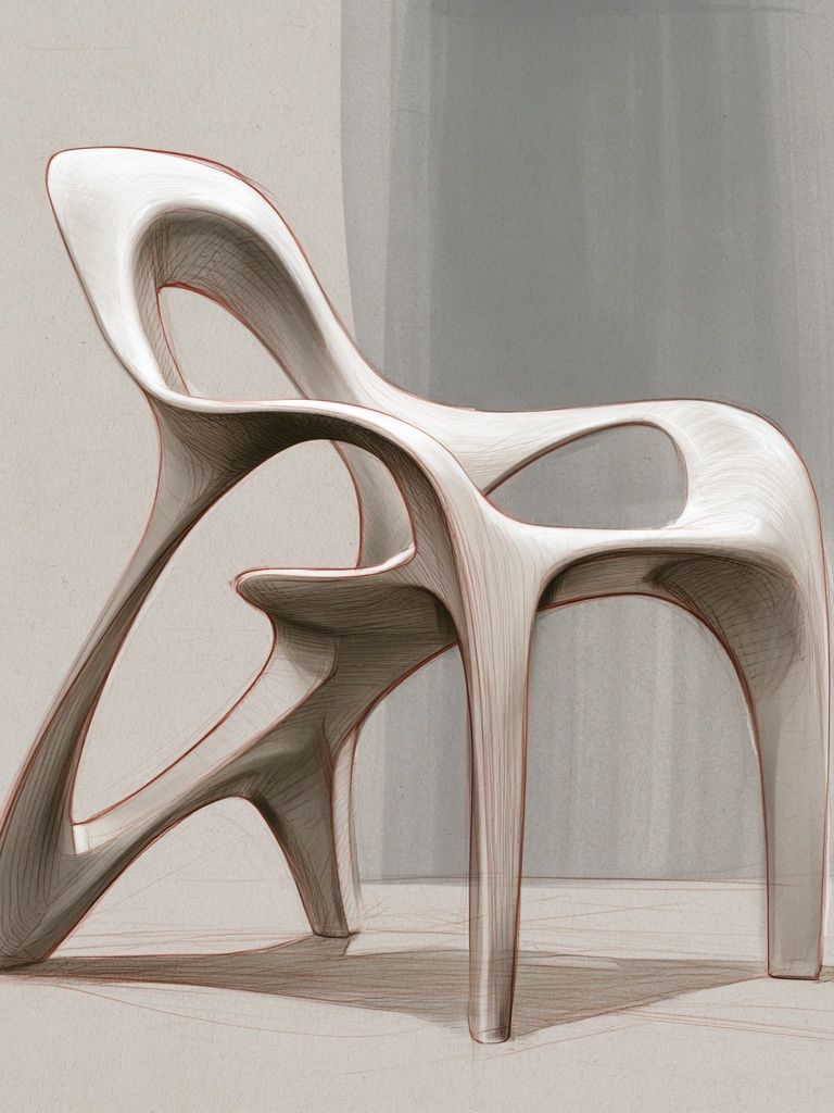 Organic Sculptural Chair Poster. poster detail