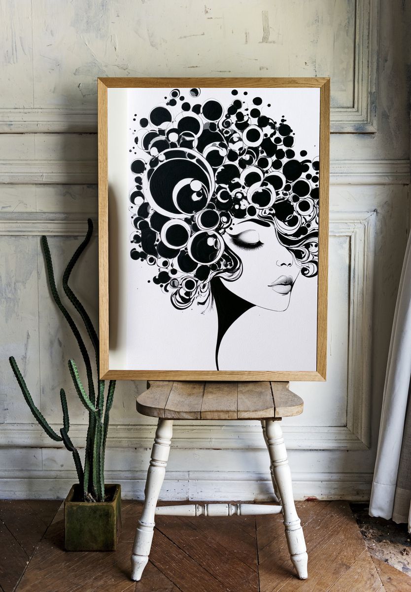 Abstract Woman Portrait Illustration Poster. room preview
