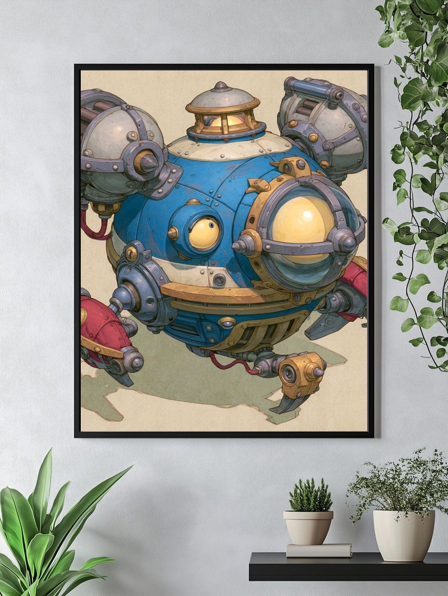 Steampunk Robot Orb Print. — room view 4