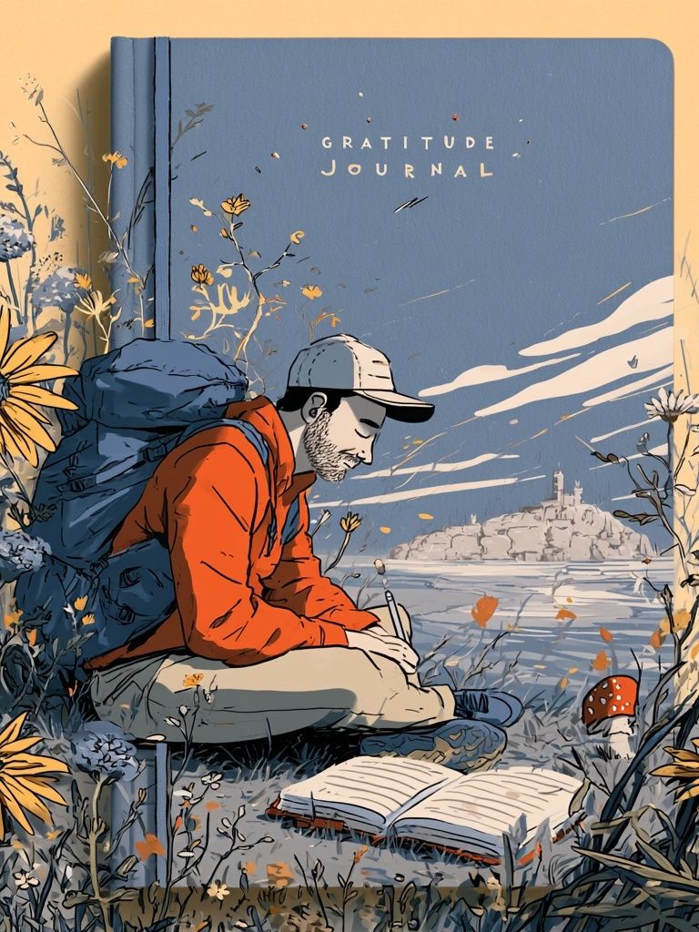 Gratitude Journal Illustration Poster. poster — illustration art