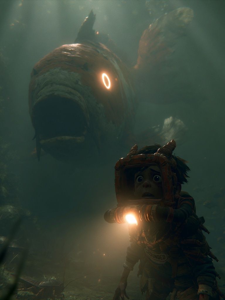 Underwater Monster Encounter Print. poster — illustration art