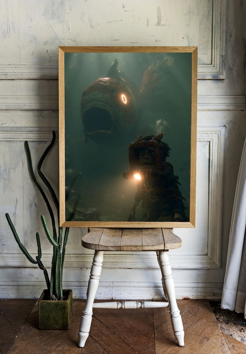 Underwater Monster Encounter Print. — room view 1
