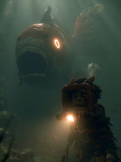 Underwater Monster Encounter Print. poster