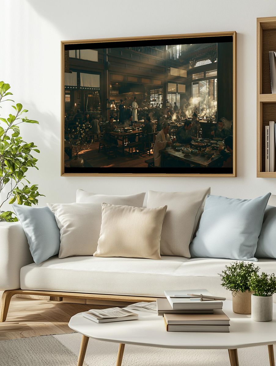 Ancient Tea House Interior Print. — room view 2