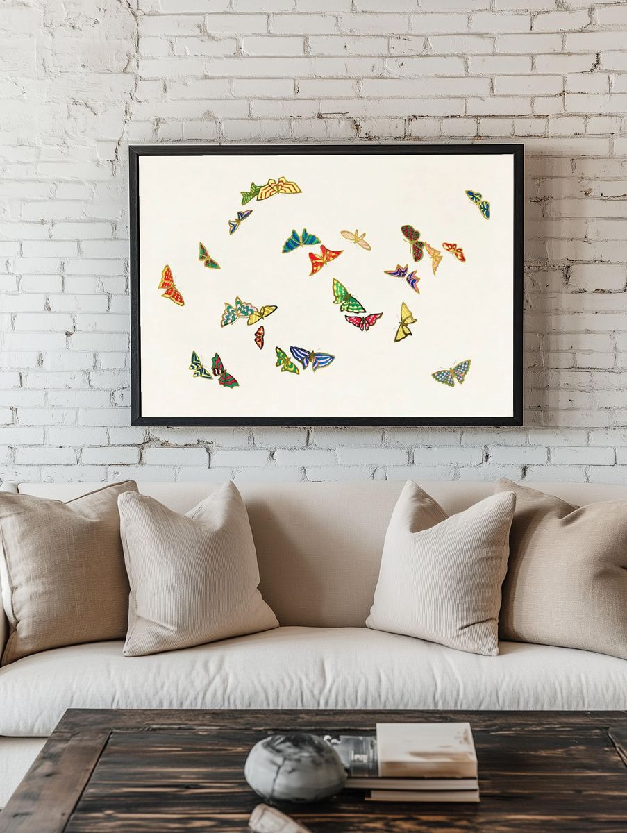 Moth Specimen Illustration Poster. — room view 1