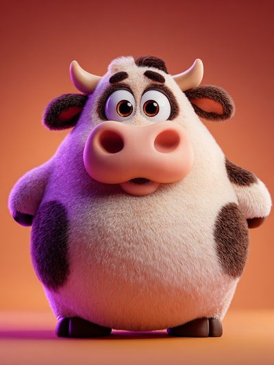 Cute Cartoon Cow Illustration Poster. poster print