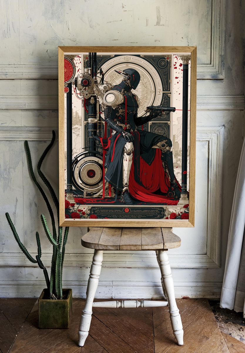Cyberpunk Throne Mecha Poster. room preview