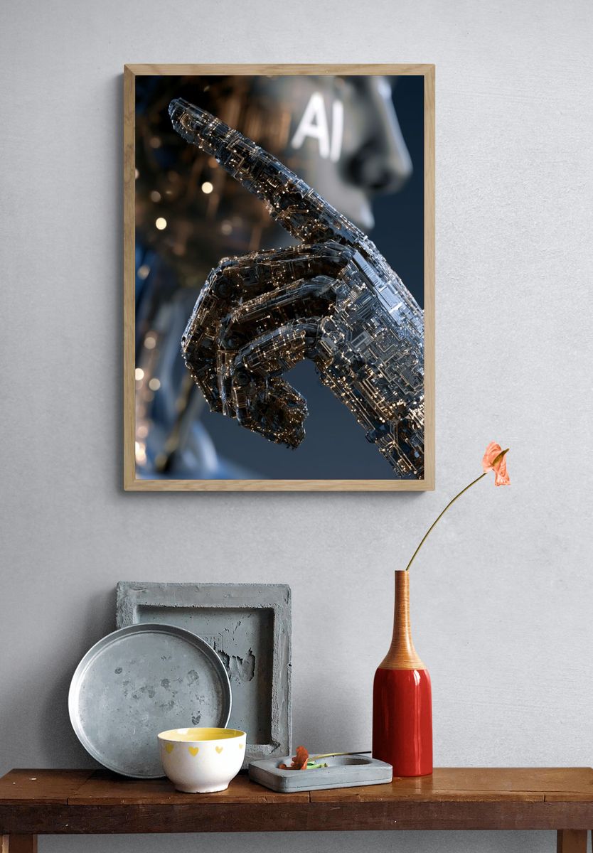 Sleeping Baby in Cloud Heart Print. — room view 3
