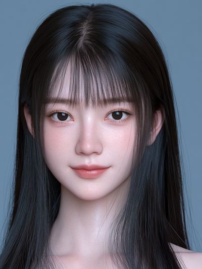 Serene Portrait Digital Art Poster.