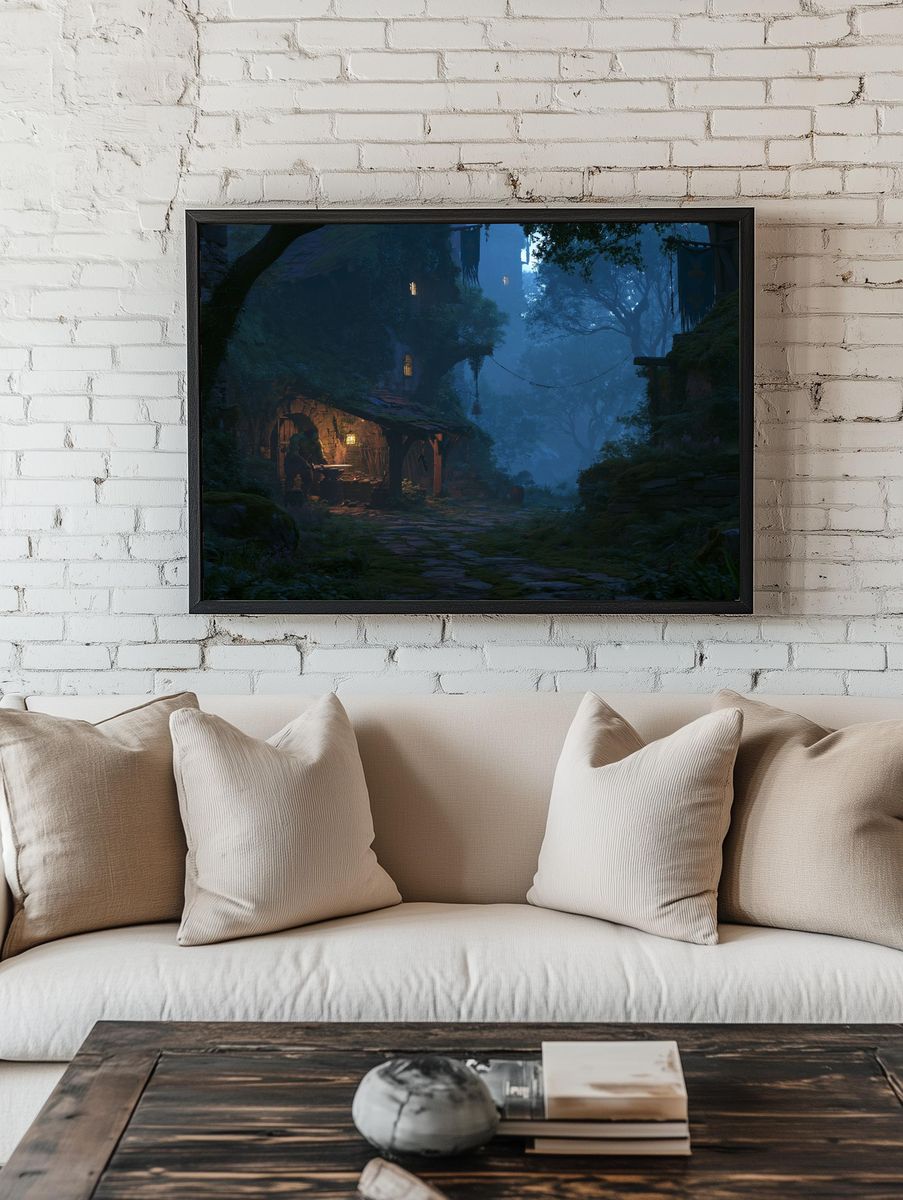 Enchanted Forest Village Print. — room view 1