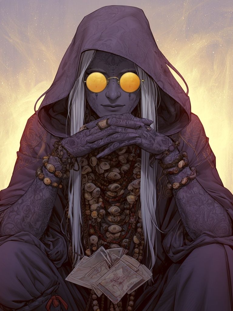Mystic Hooded Seer Digital Art Poster. poster — illustration art