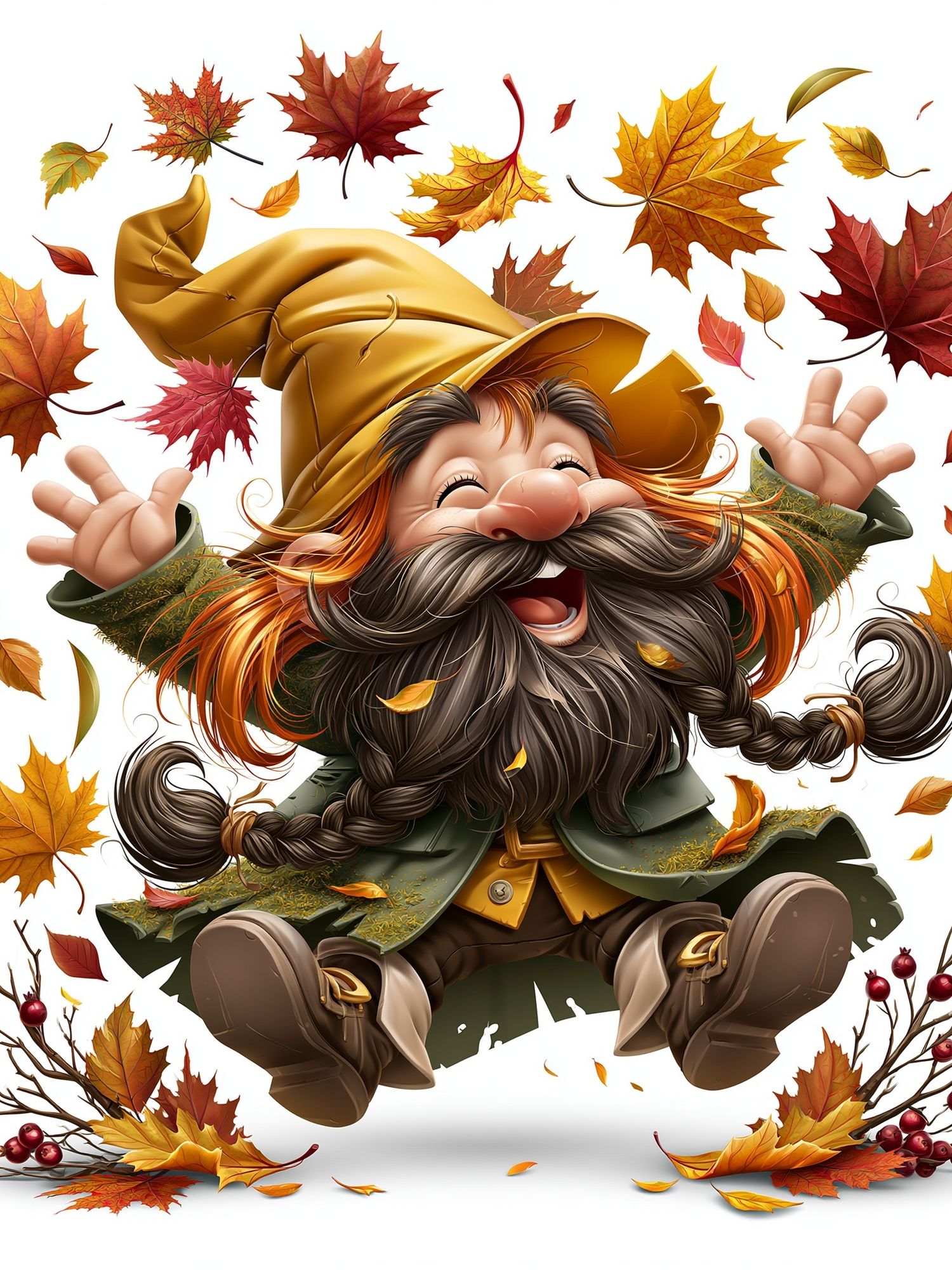 Autumn Gnome Illustration Poster. poster — illustration art