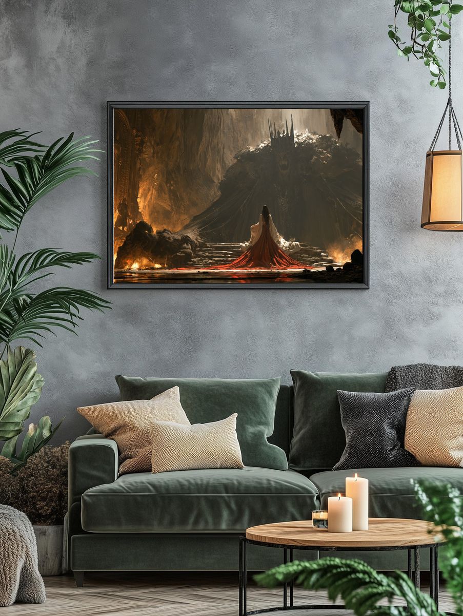 Dark Fantasy Throne Scene Print. — room view 4